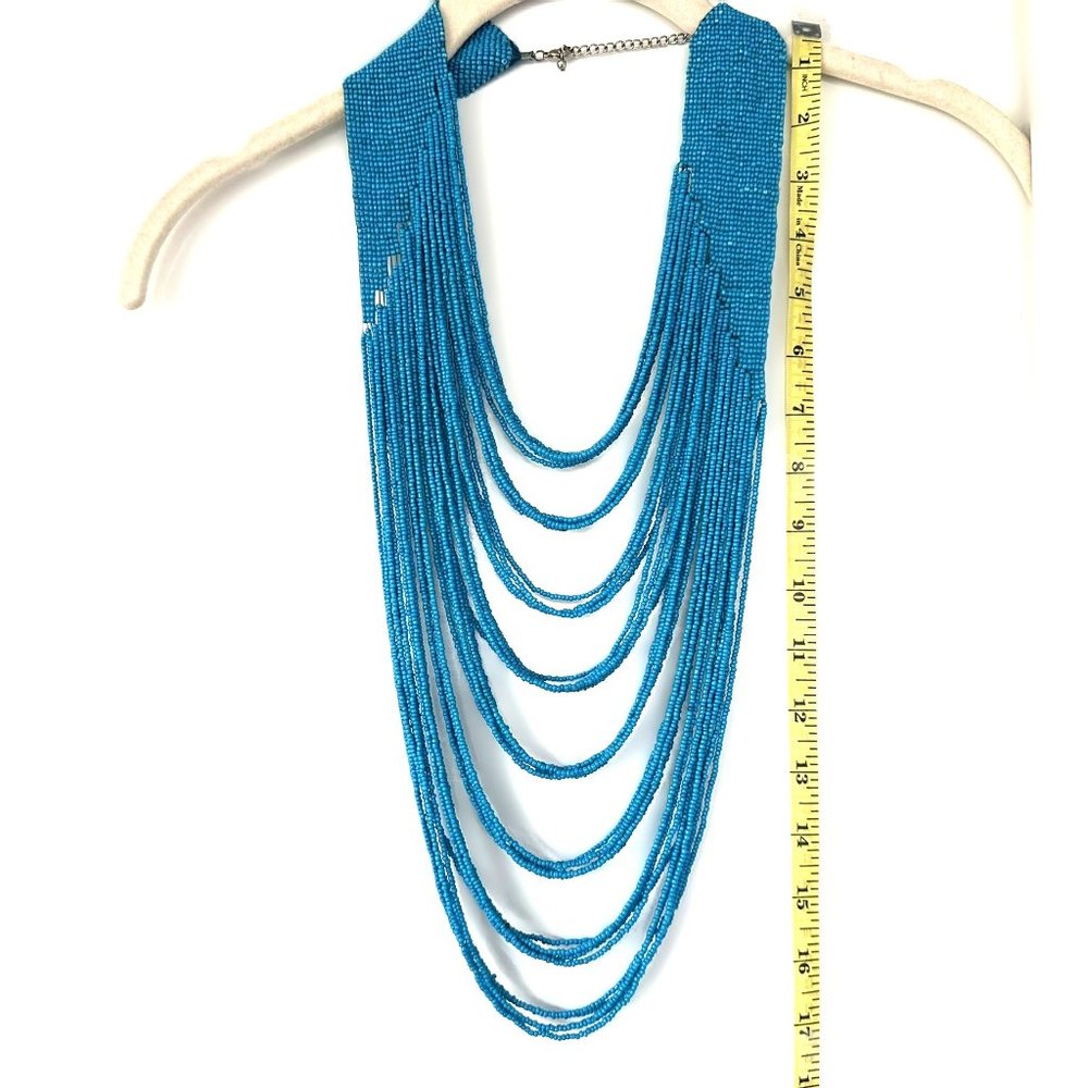 Turquoise Beaded Tiered Layered Necklace